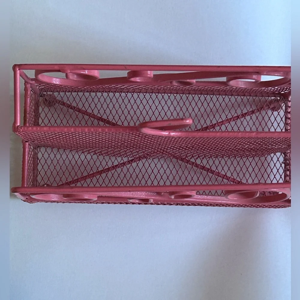 Vintage Pink Metal Napkin Holder